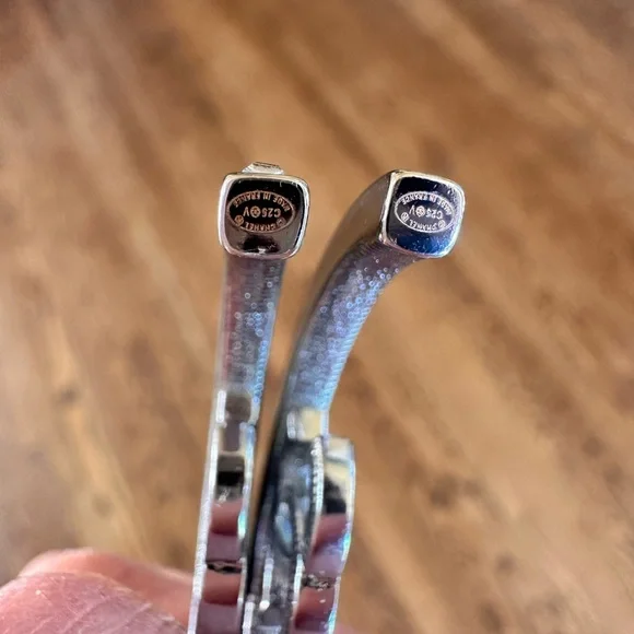 Silver Designer Hoop Earrings - Picture 6 of 6